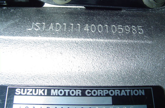 Suzuki Genuine VIN Number